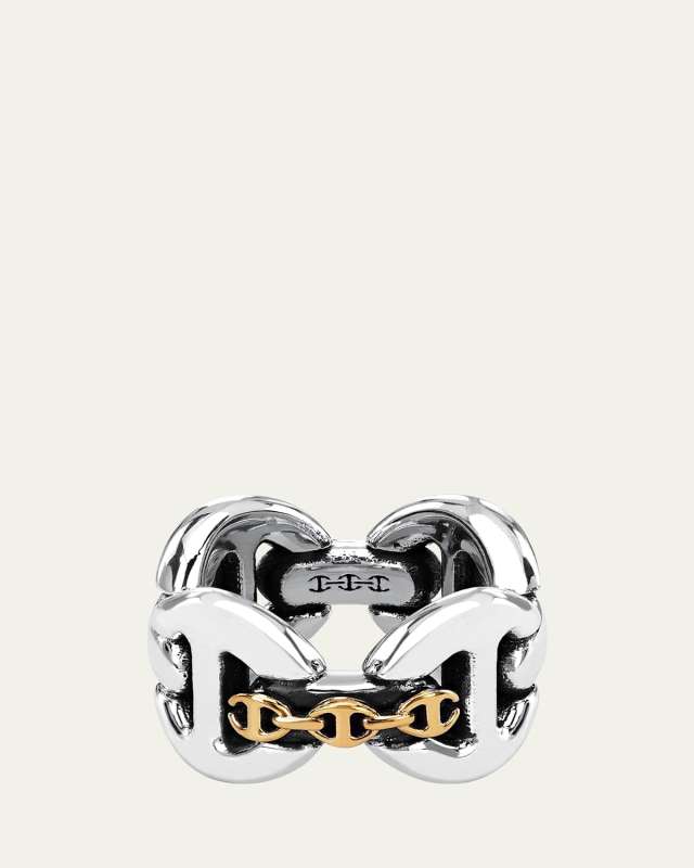 Affix Quad 18K Gold Tri-Link Ring in Sterling Silver